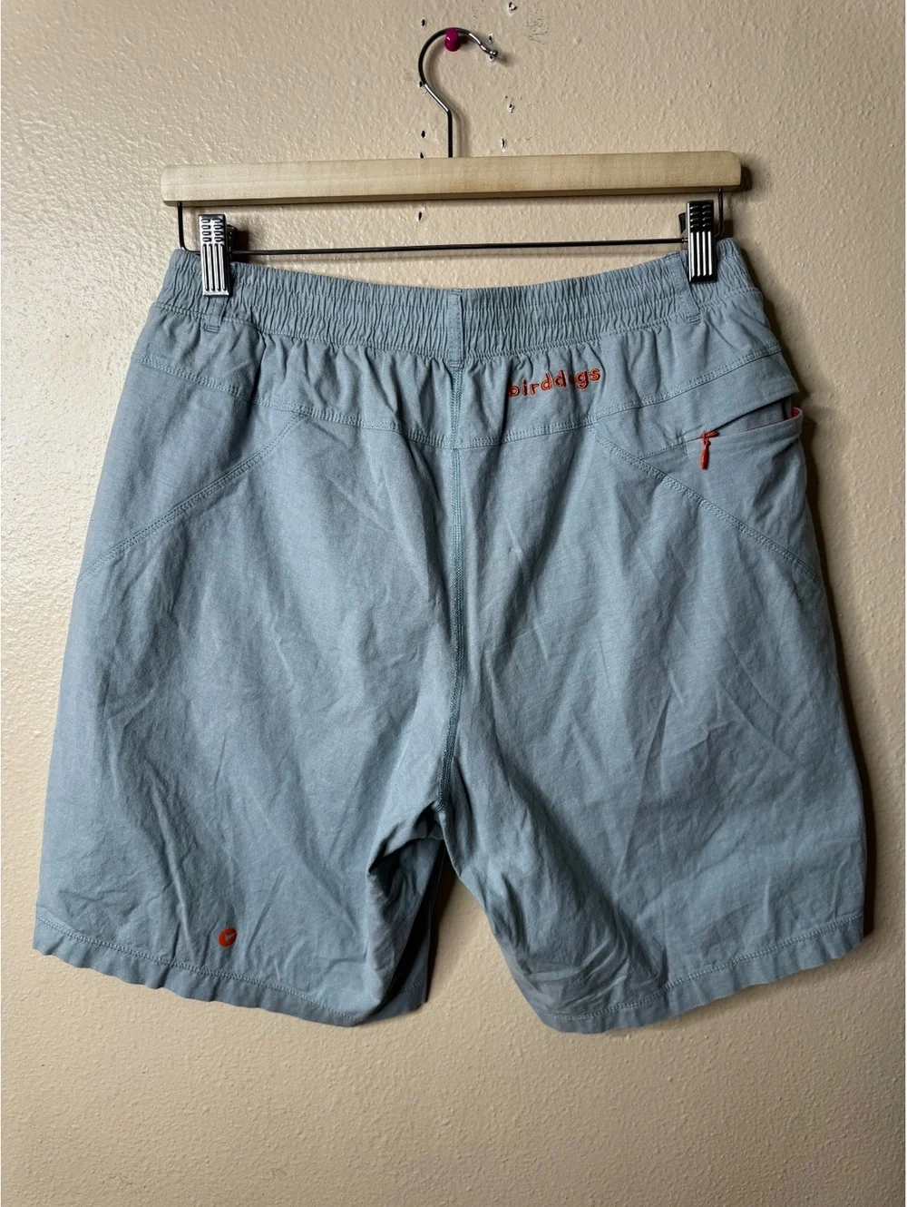 Birddogs Mens L Long Shorts Blue Cotton Stretch Built In Liner Zip Pocket 9